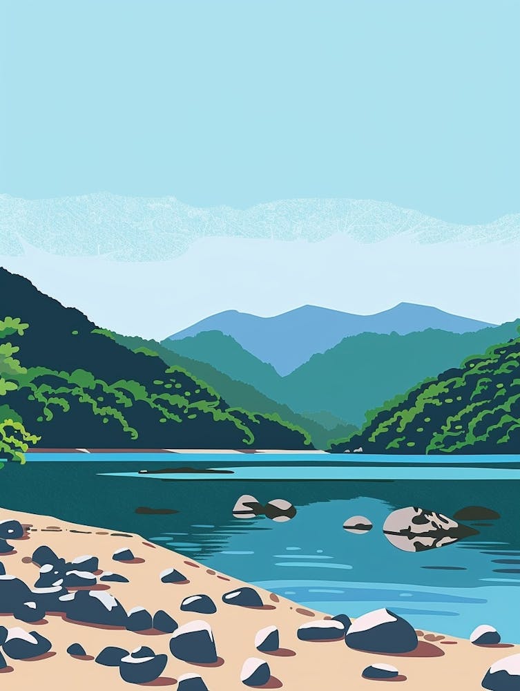 Lake Towada Japan 1 Colourful Illustration