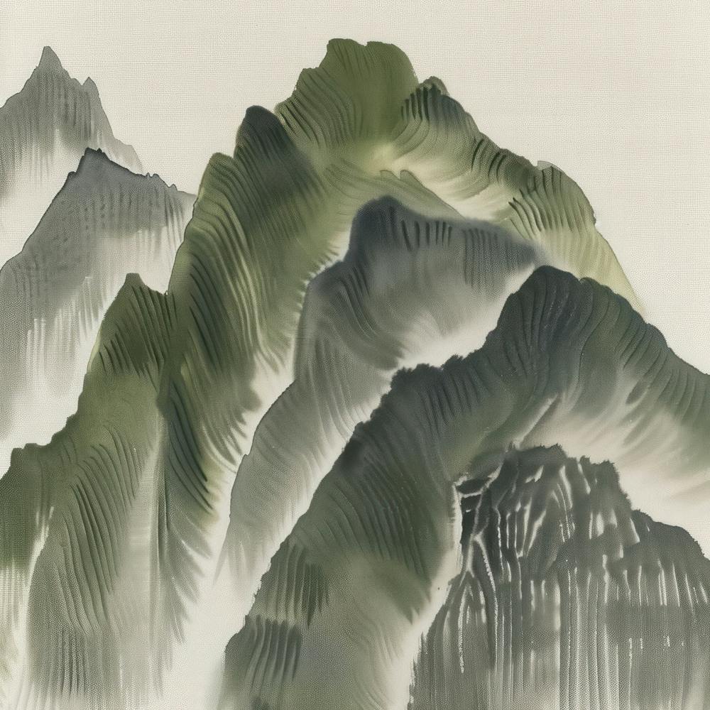 Japanese Watercolour Of Mount Kita 1