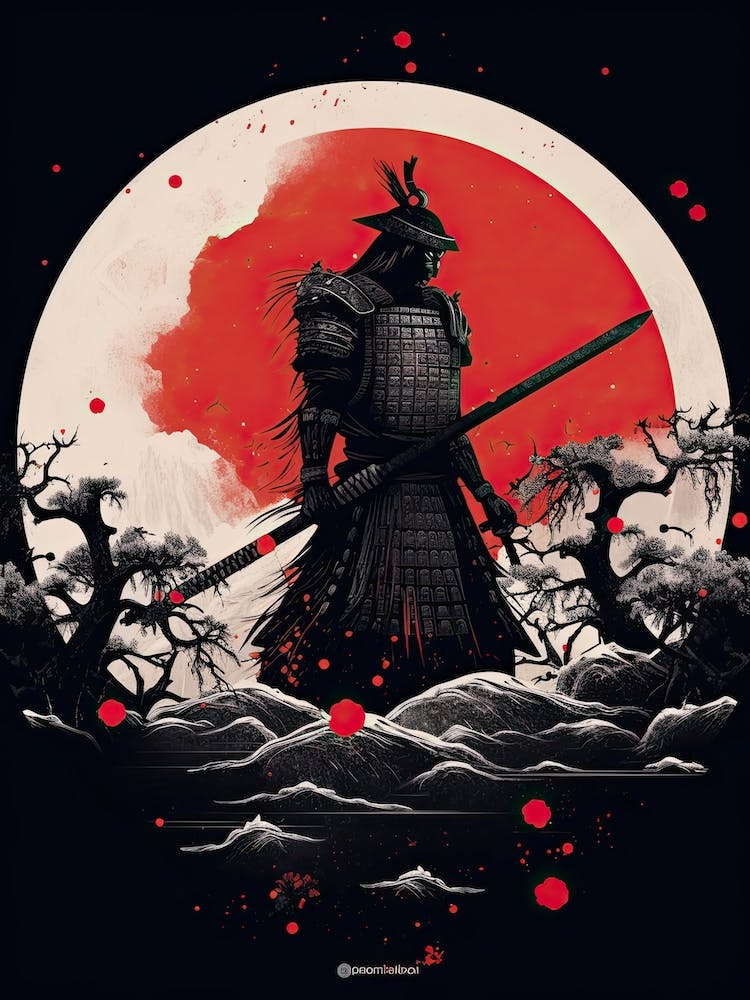 Samurai Tsuba Style Illustration 8