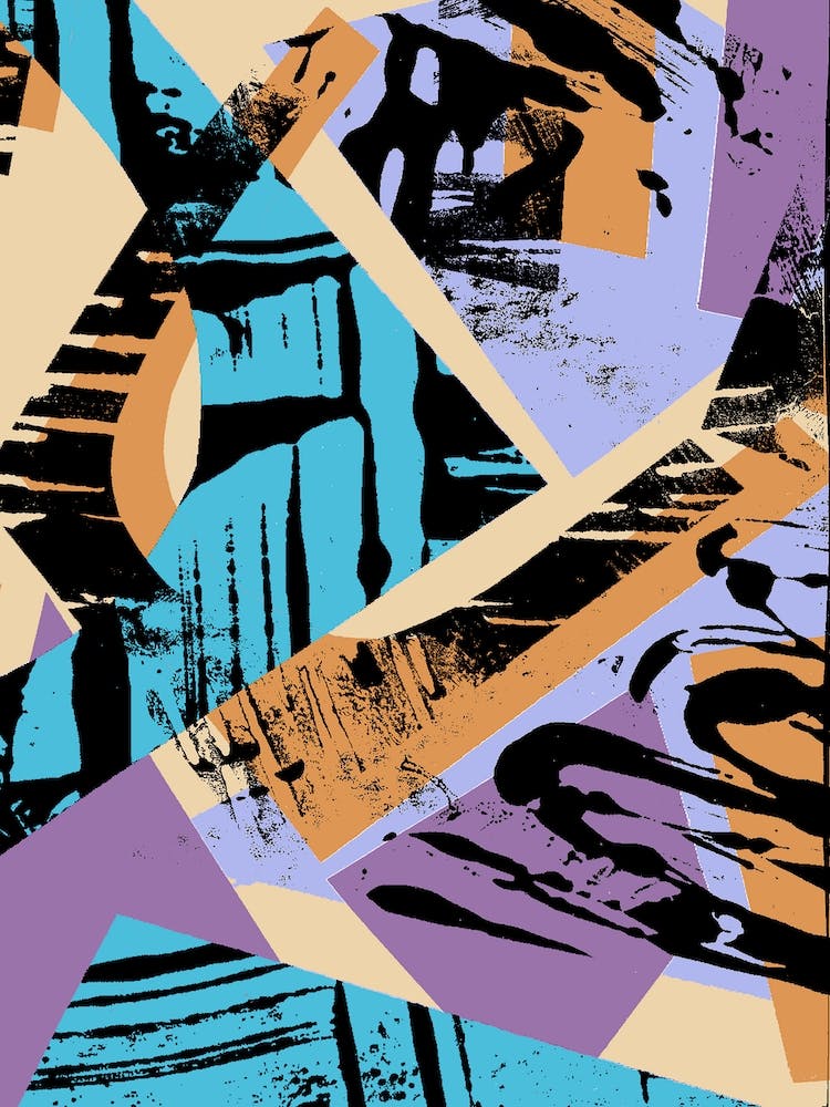 Orange, Blue And Purple Collage