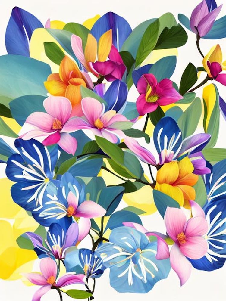 Magnolia 2 - Fleur Moderne Colorée