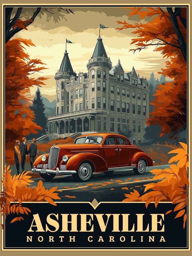 Vintage Asheville, North Carolina Poster