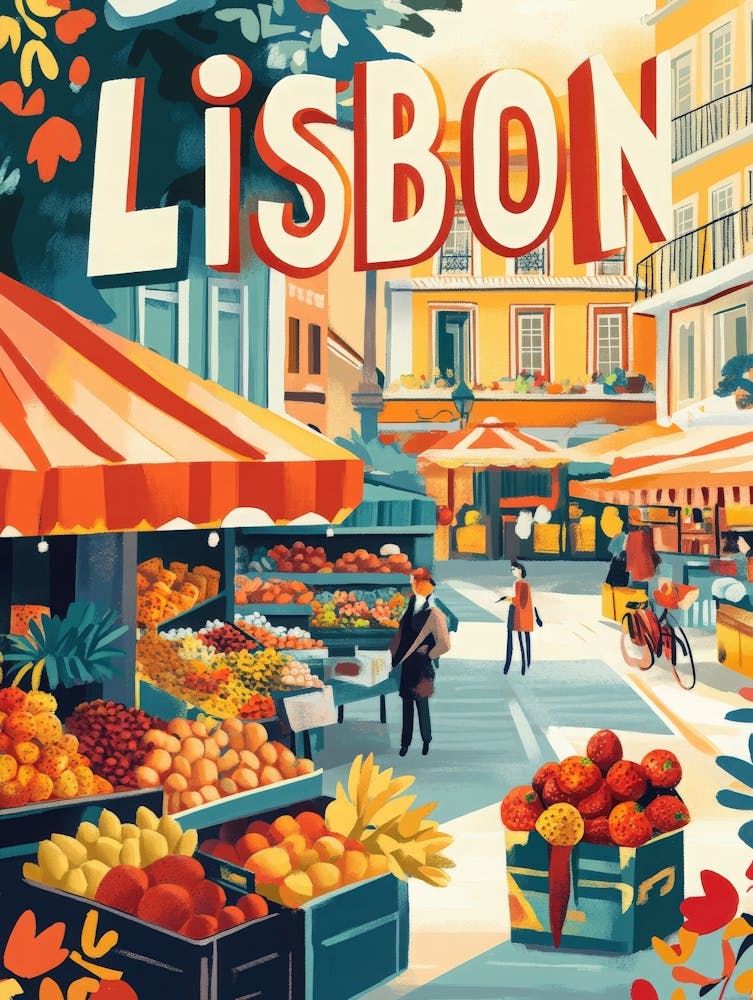 Aihrgdesign A 1970s Inspired Travel Poster For Lisbon