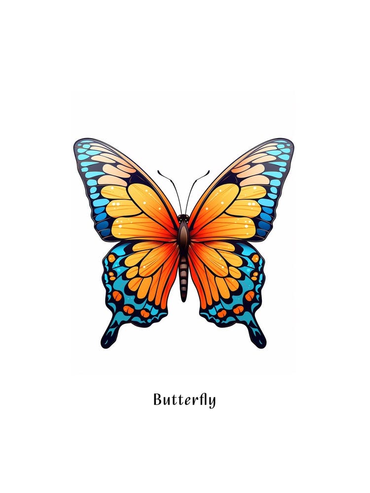Butterfly Kids Animal Poster