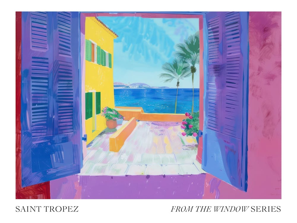Saint Tropez From The Window Series Poster Painting 4
