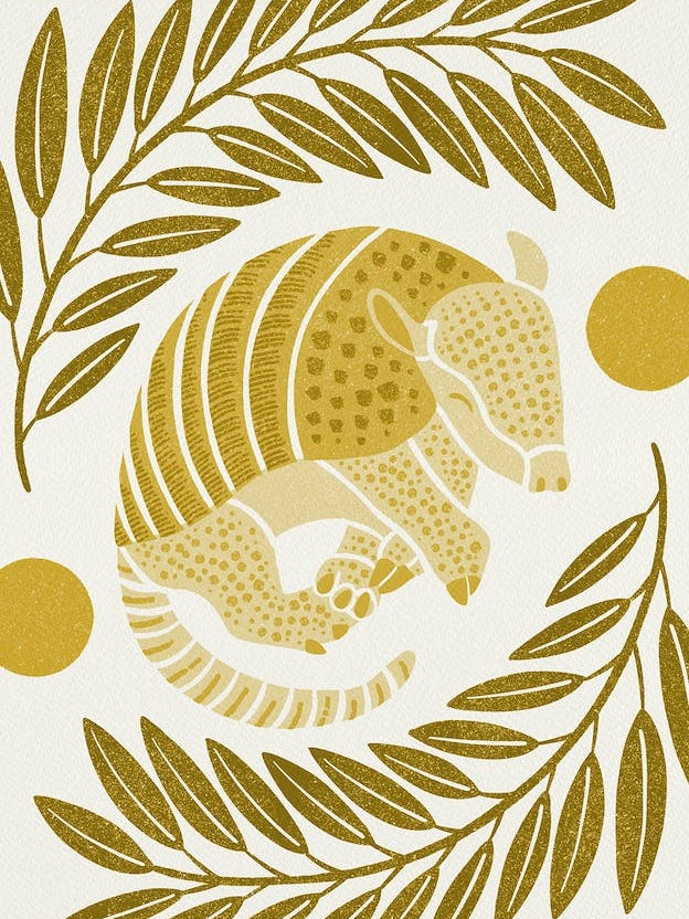 Armadillo   Yellow Monotone