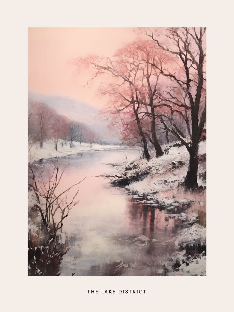 Dreamy Winter National Park Poster  The Lake District England 1