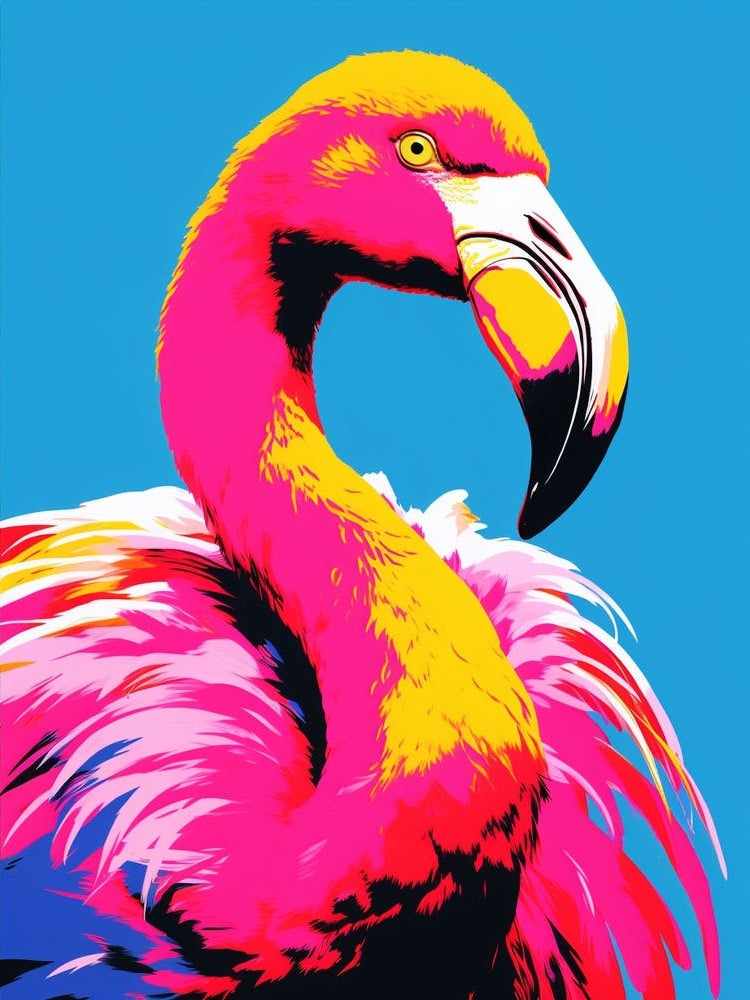Andy Warhol Style Bird Flamingo 4