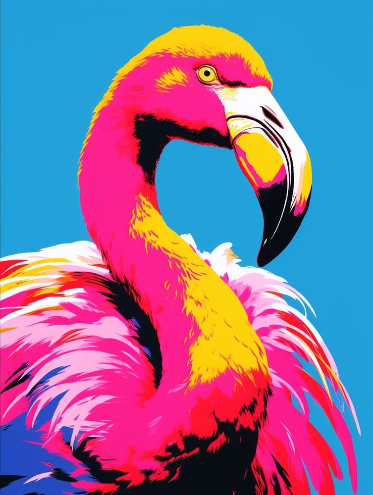 Andy Warhol Style Bird Flamingo 4