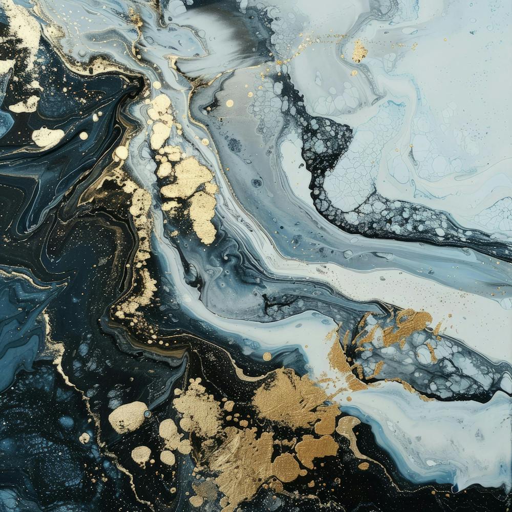 Black And Gold Abstract Painting 1