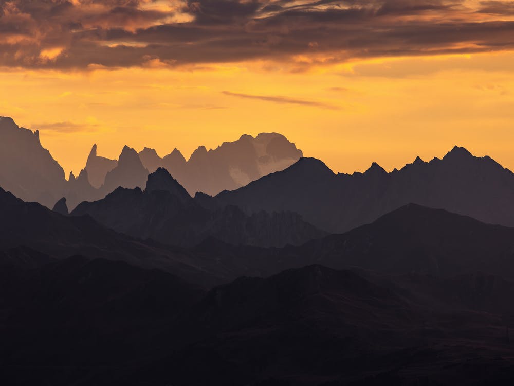 Chilean Mountains At Sunset