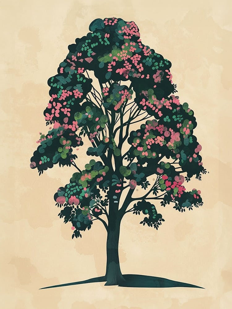 Linden Tree Colourful Illustration 2