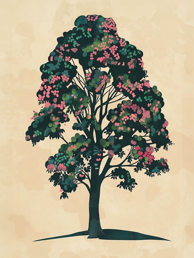 Linden Tree Colourful Illustration 2