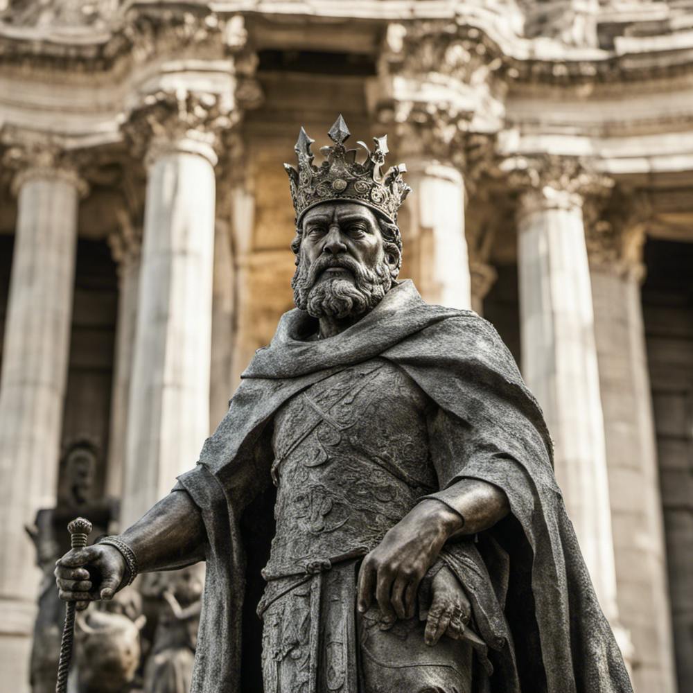 731457 Bronze Statue Of A King, With Regal Attire, A Crow Xl 1024 V1 0