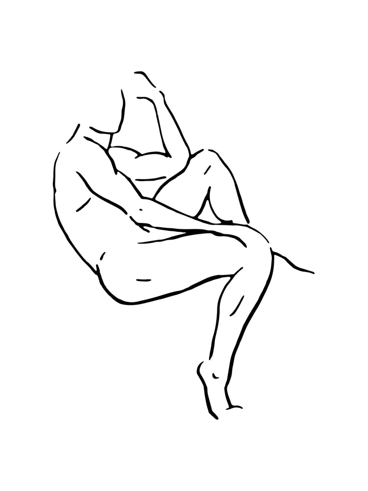 Male Body Sketch 1 Black And White Line