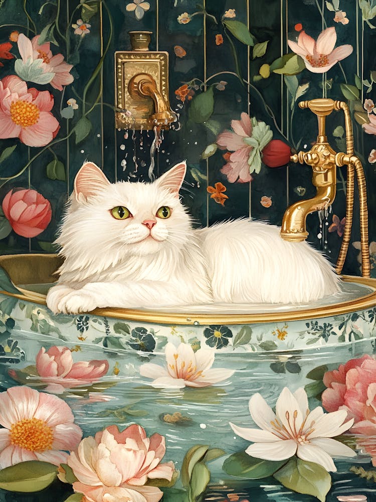 Cat In The Bath 1