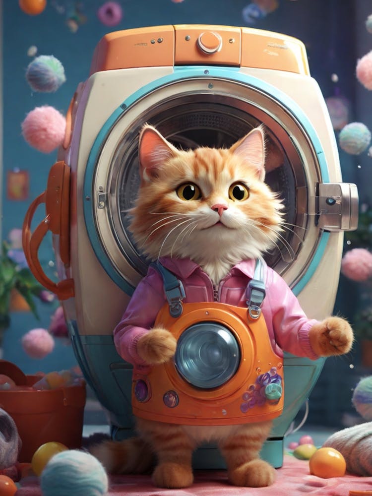 Cat In A Washing Machine 3