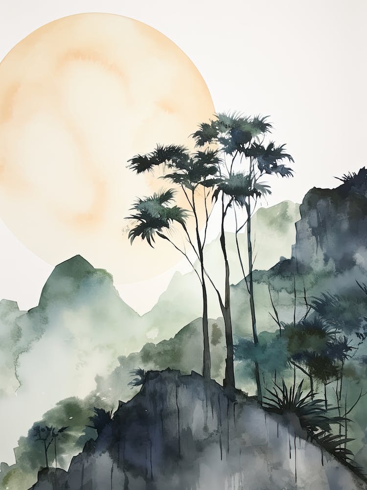 Watercolour Of Tijuca Forest   Rio De Janeiro Brazil 0