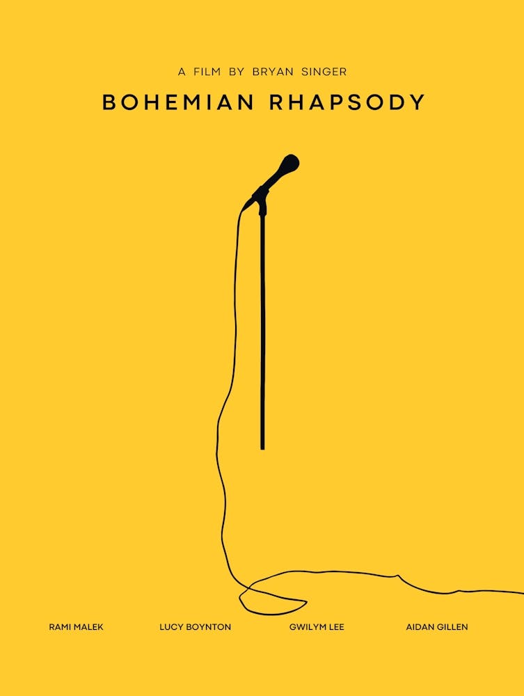 Bohemian Rhapsody - Bohemian Rhapsody Freddie Mercury poster - Queen movie minimalist artwork