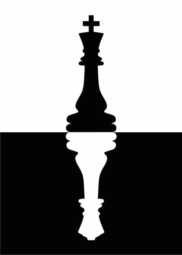 Chess King and Queen Black and white 1