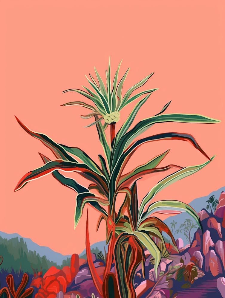 Boho Plant Painting Madagascar Dragon Tree 2