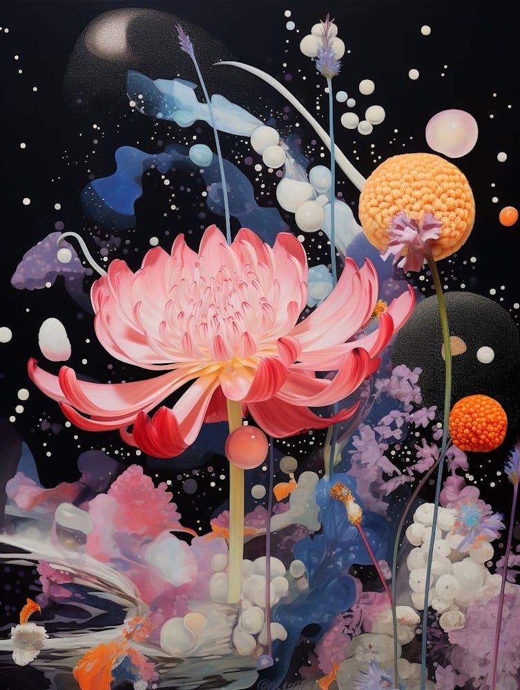 Surreal Florals Pink Flower 1 Flower Painting