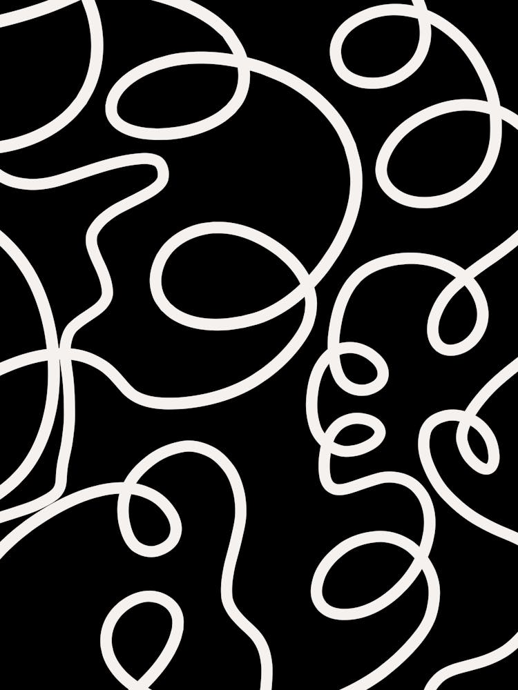 Abstract Lines Brush Strokes Black