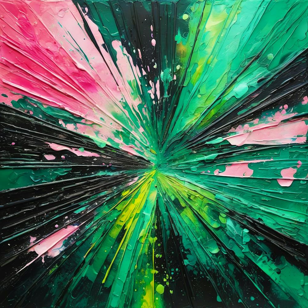 Abstract Pink Green Painting 2