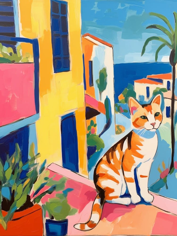 Painting Of A Cat In Marbella Spain 2