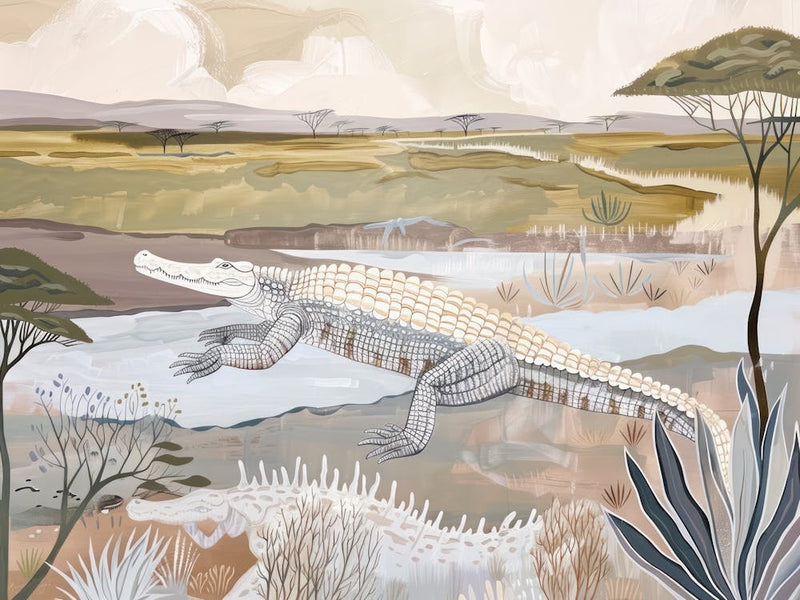 Crocodile Tropical Jungle Illustration 2