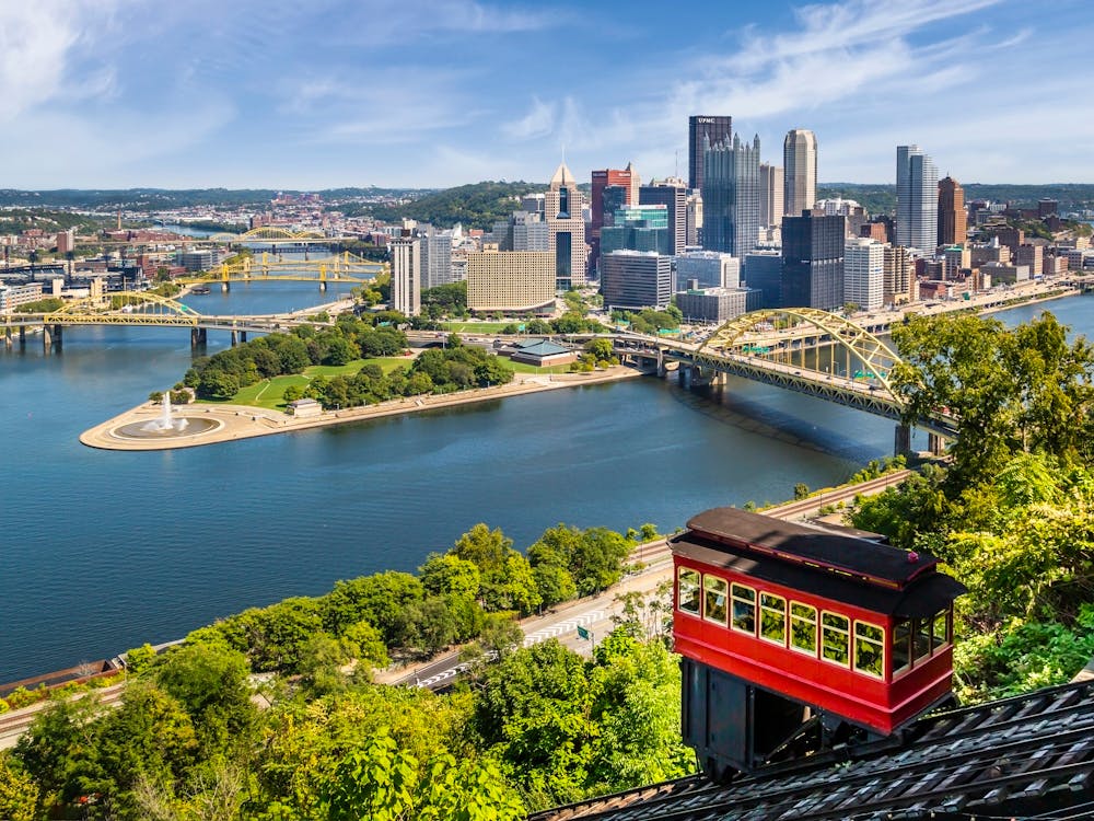 Impressive Pittsburgh Skyline With Duquesne Incline