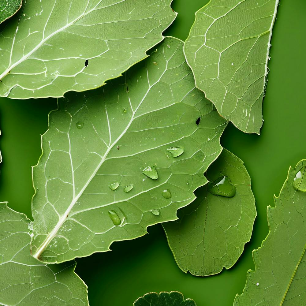 Green Leaves On A Green Background