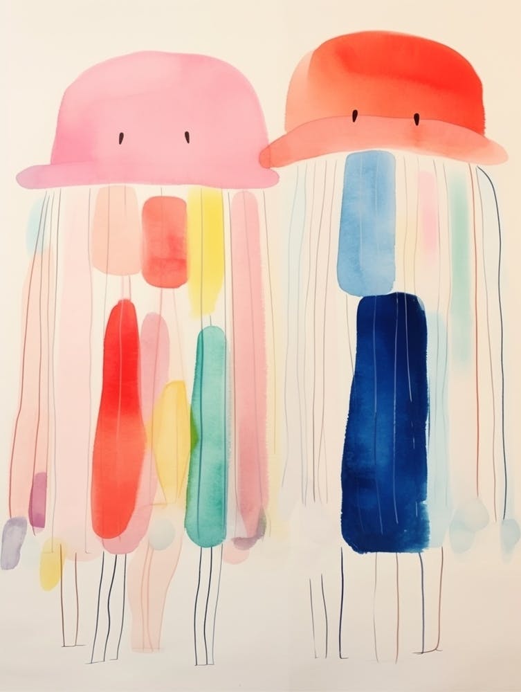 Colourful Kids Animal Art Jellyfish 1