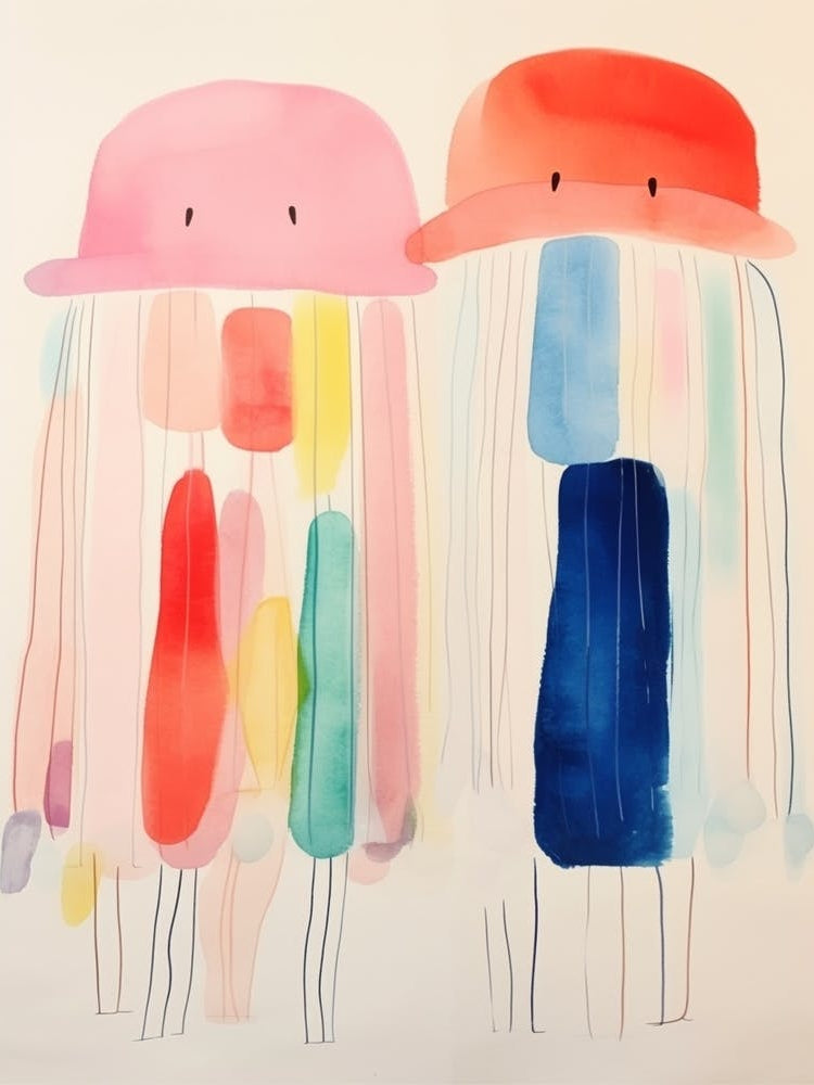 Colourful Kids Animal Art Jellyfish 1