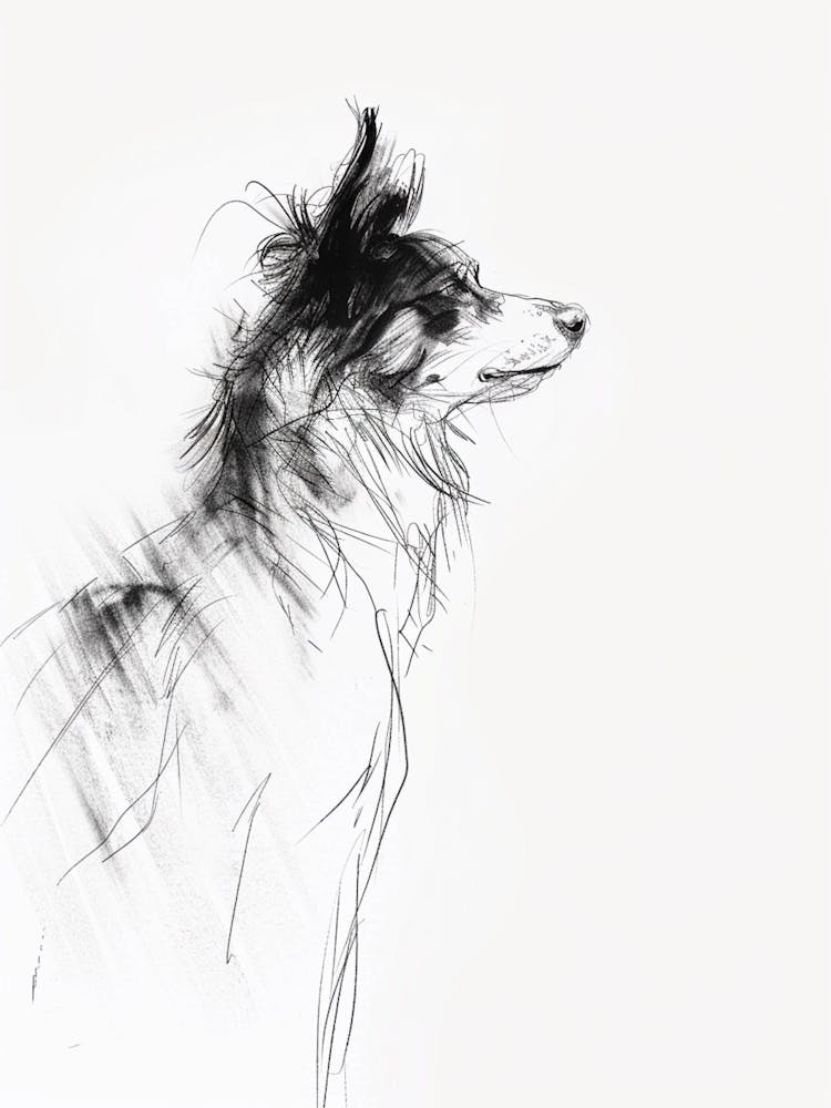 Border Collie Dog Charcoal Line 3