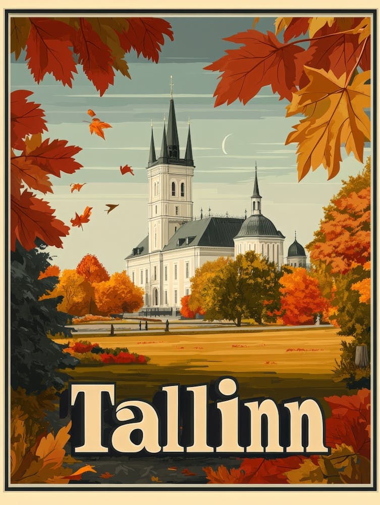 Aihrgdesign A Mid Century Modern Travel Poster For Tallinn 3