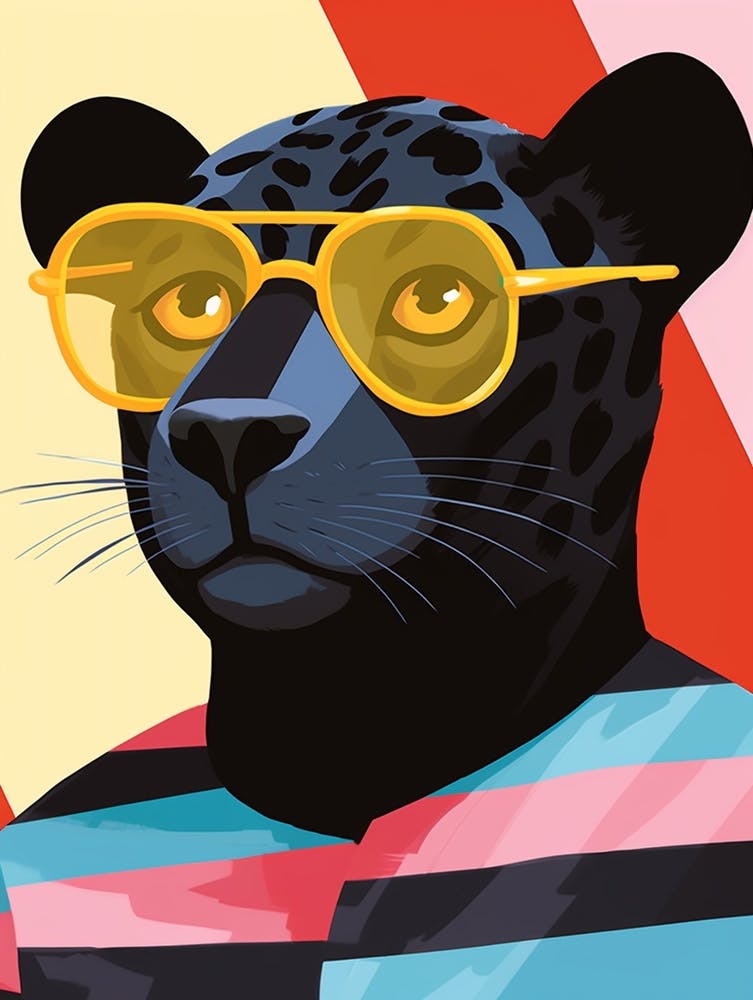 Little Black Panther 2 Wearing Sunglasses