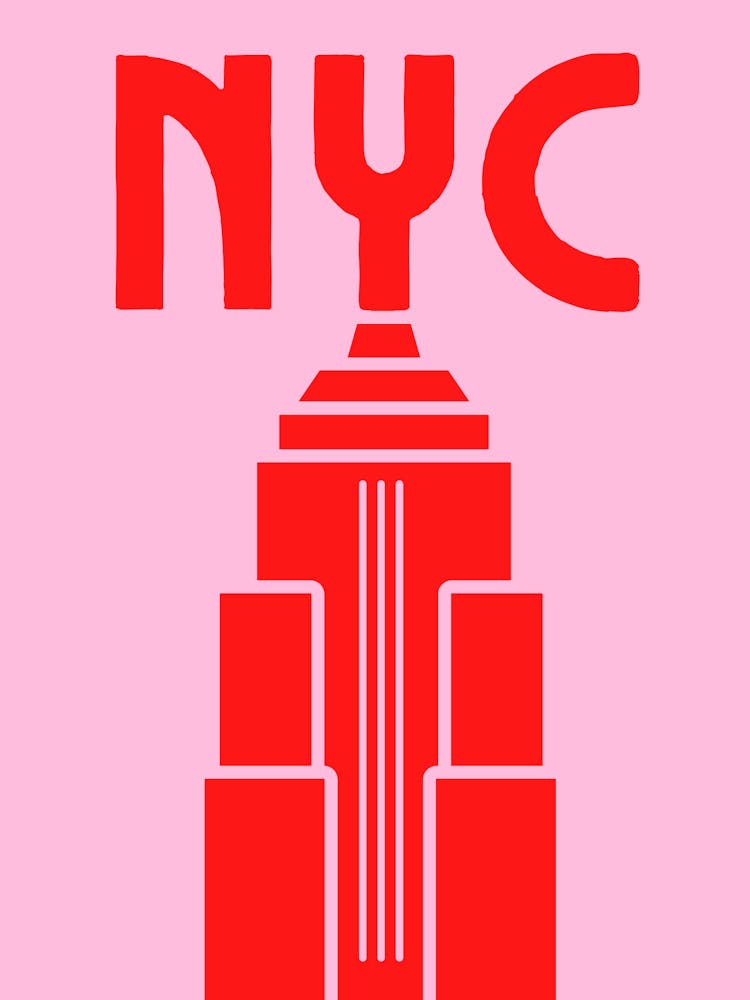 NYC | Pink and red Travel Print