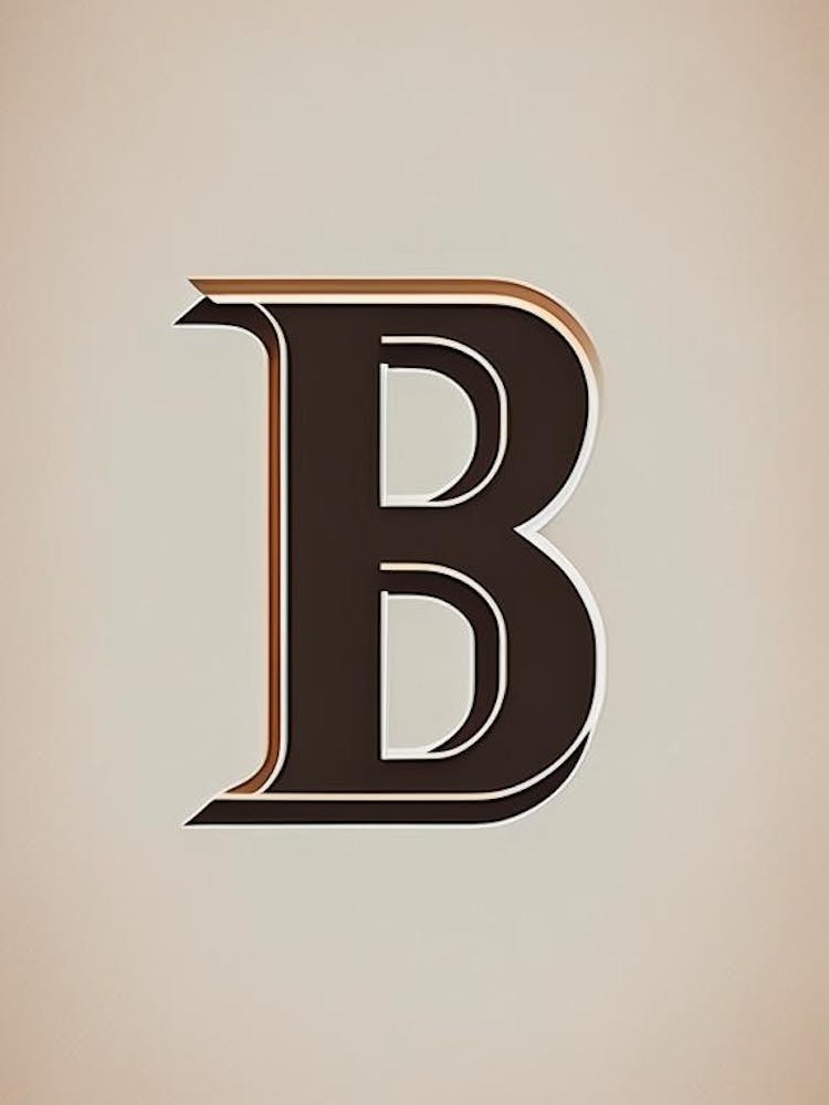 B  Letter, Alphabet Retro Minimal 1