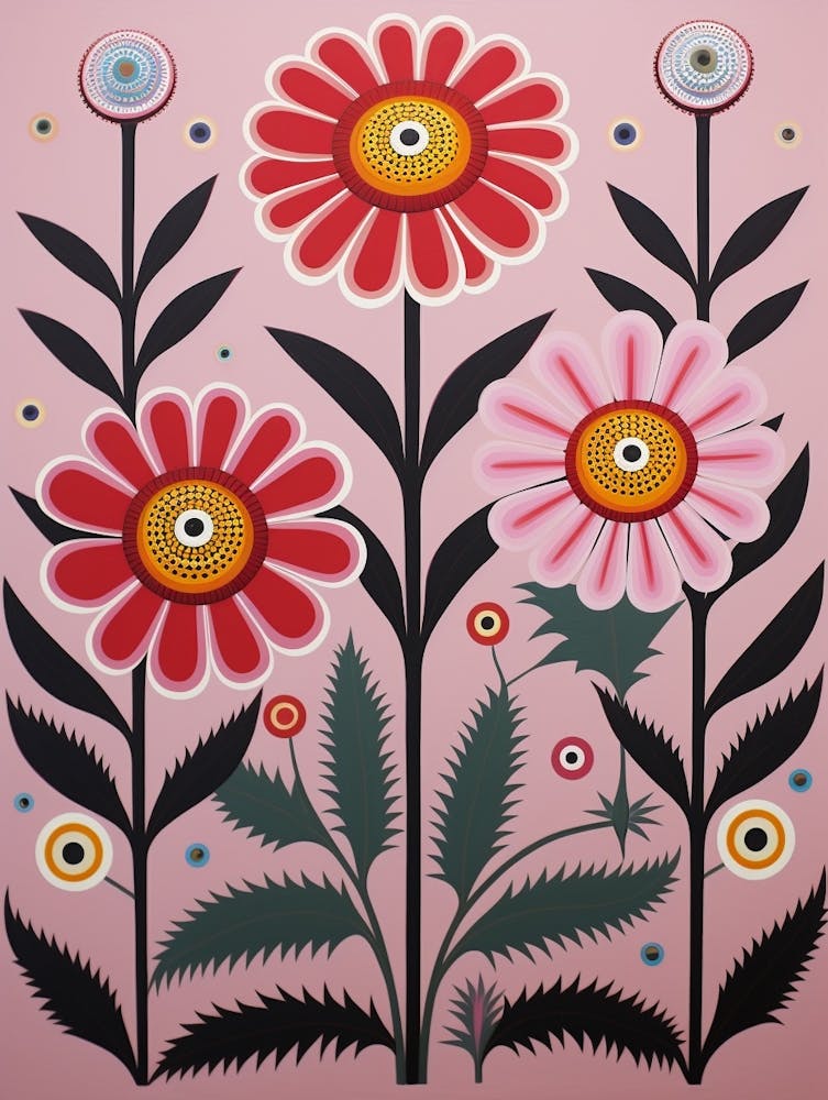 Flower Motif Painting Cosmos 6