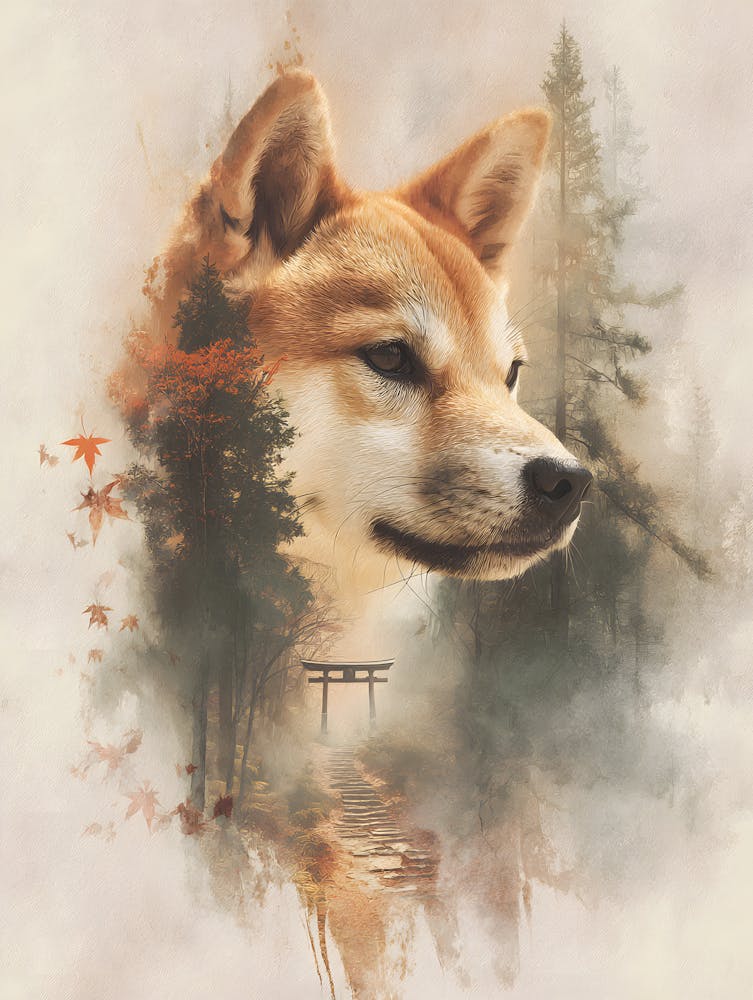 Impressive Shiba Inu Double Exposure 8