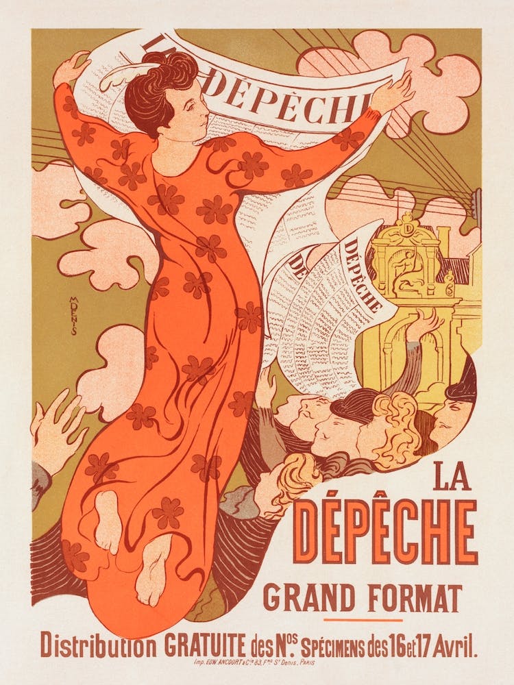 La Dépêche De Toulouse Newspaper Poster, Maurice Denis