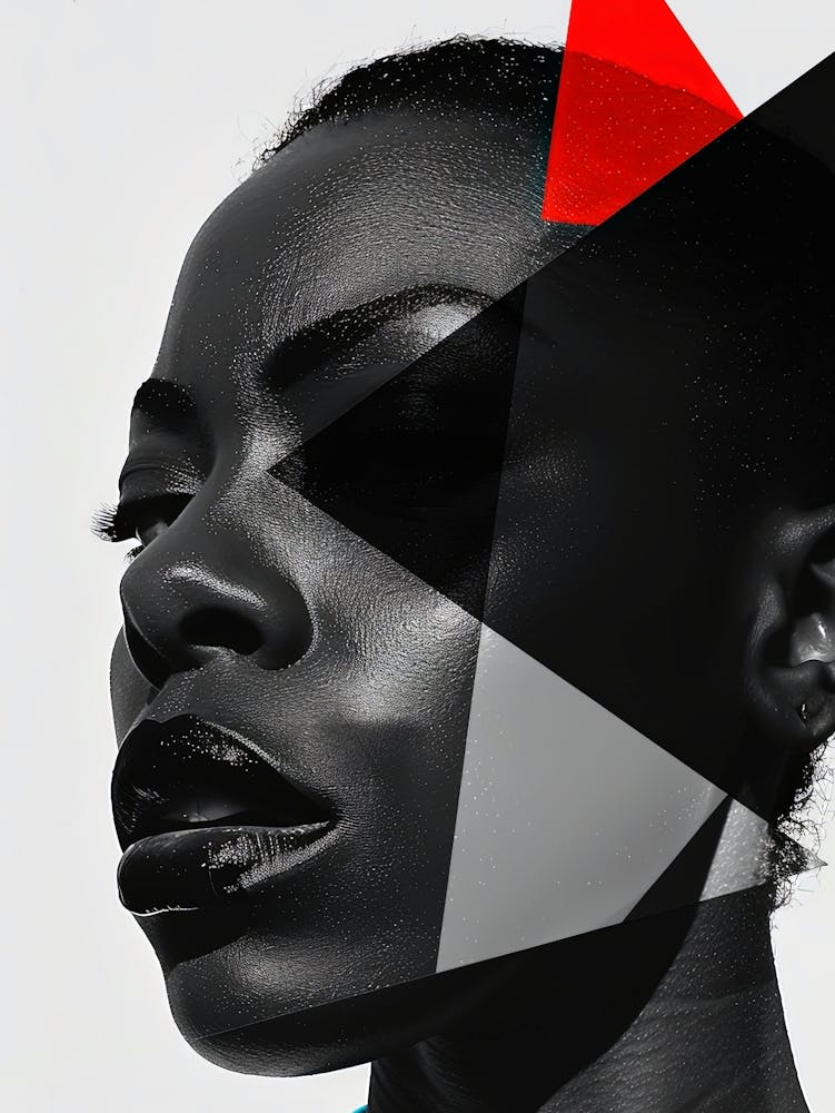 Black Woman With Red Triangles
