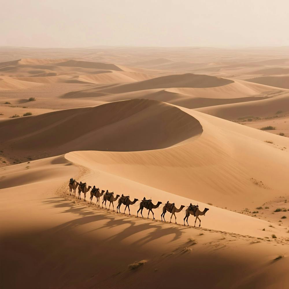 Camels In The Desert 1