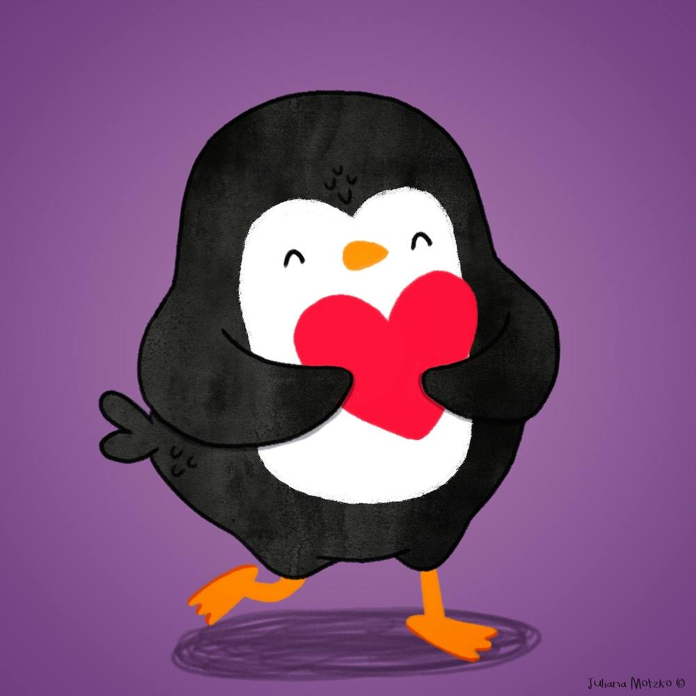 Penguin With Heart