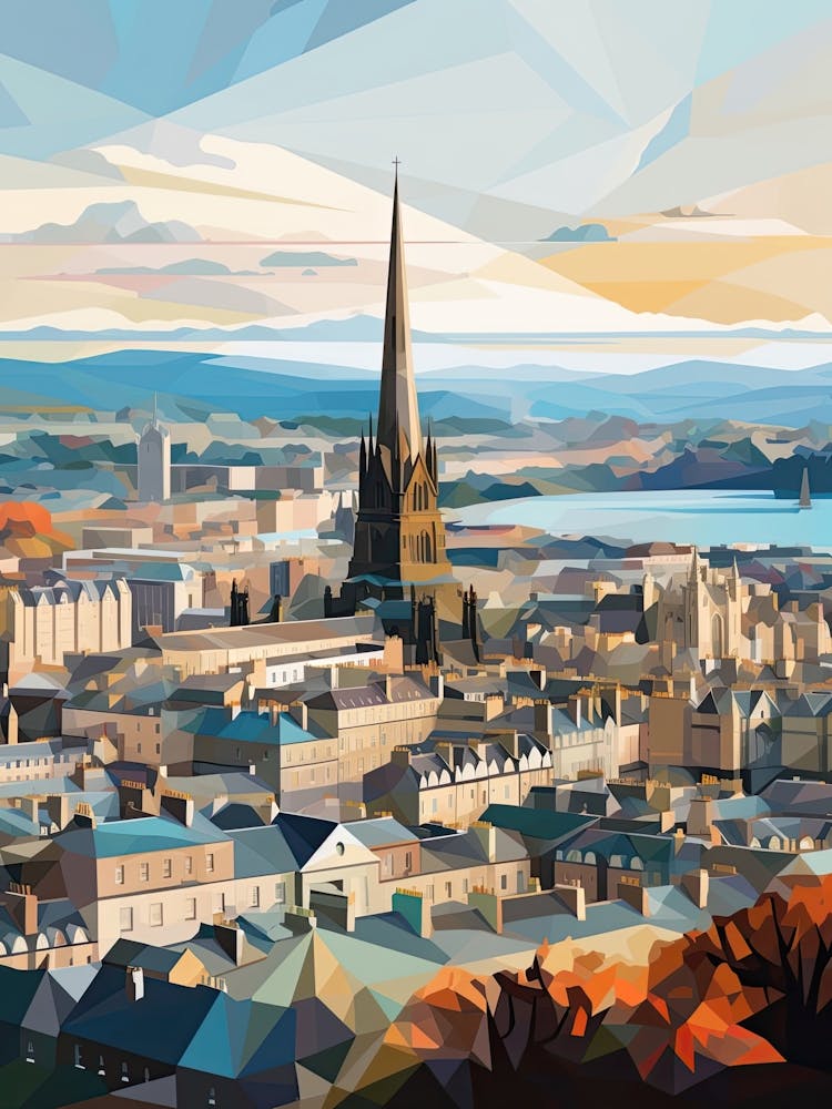 Edinburgh, United Kingdom, Geometric Illustration 1