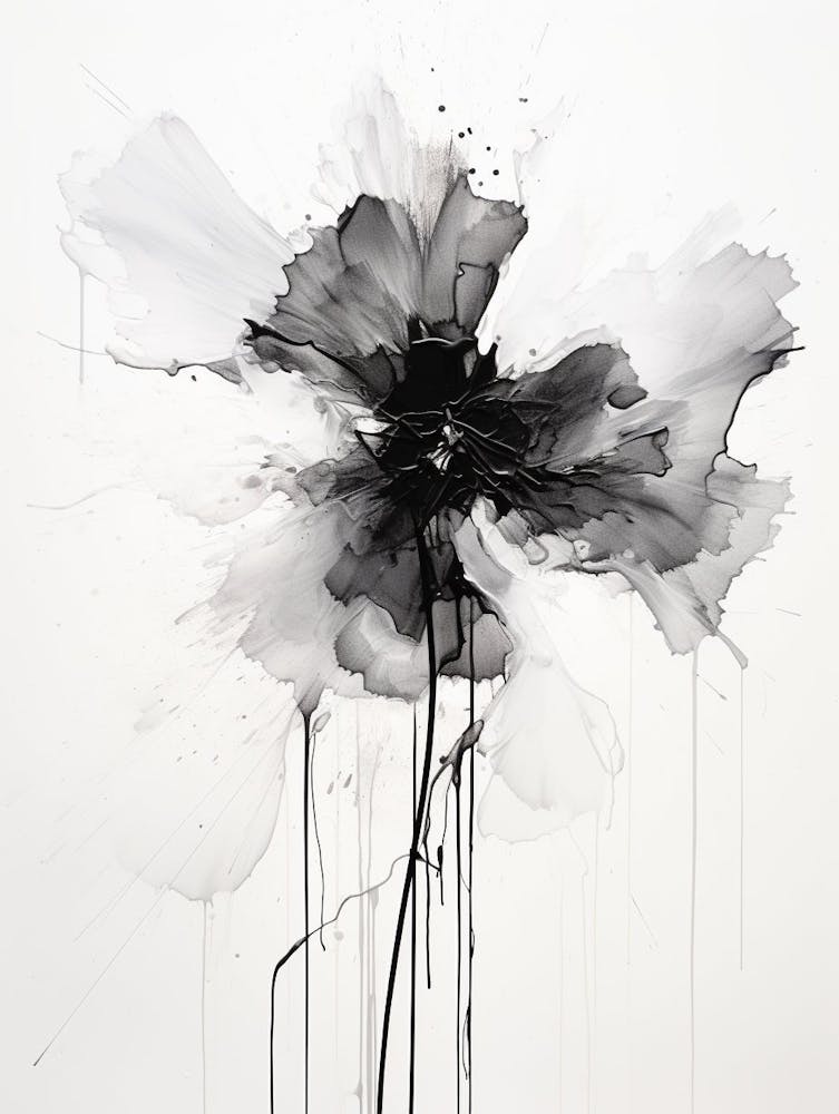 Fragility Abstract Black And White 3