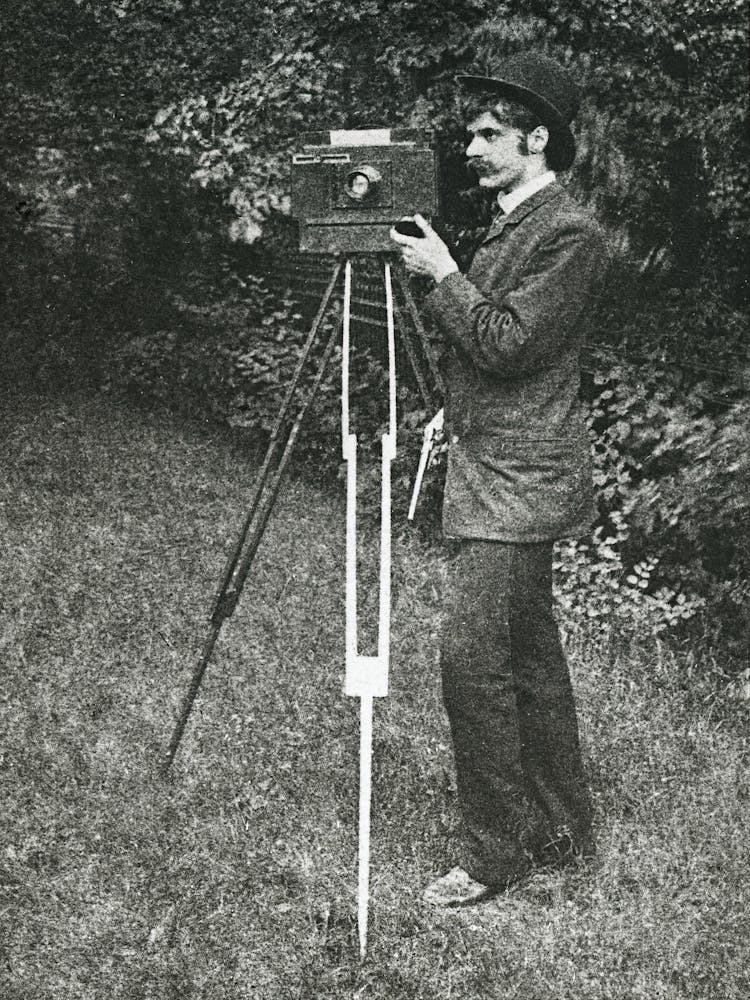 Self Portrait With Camera, Tripod And Pistol (1886), Alfred Stieglitz
