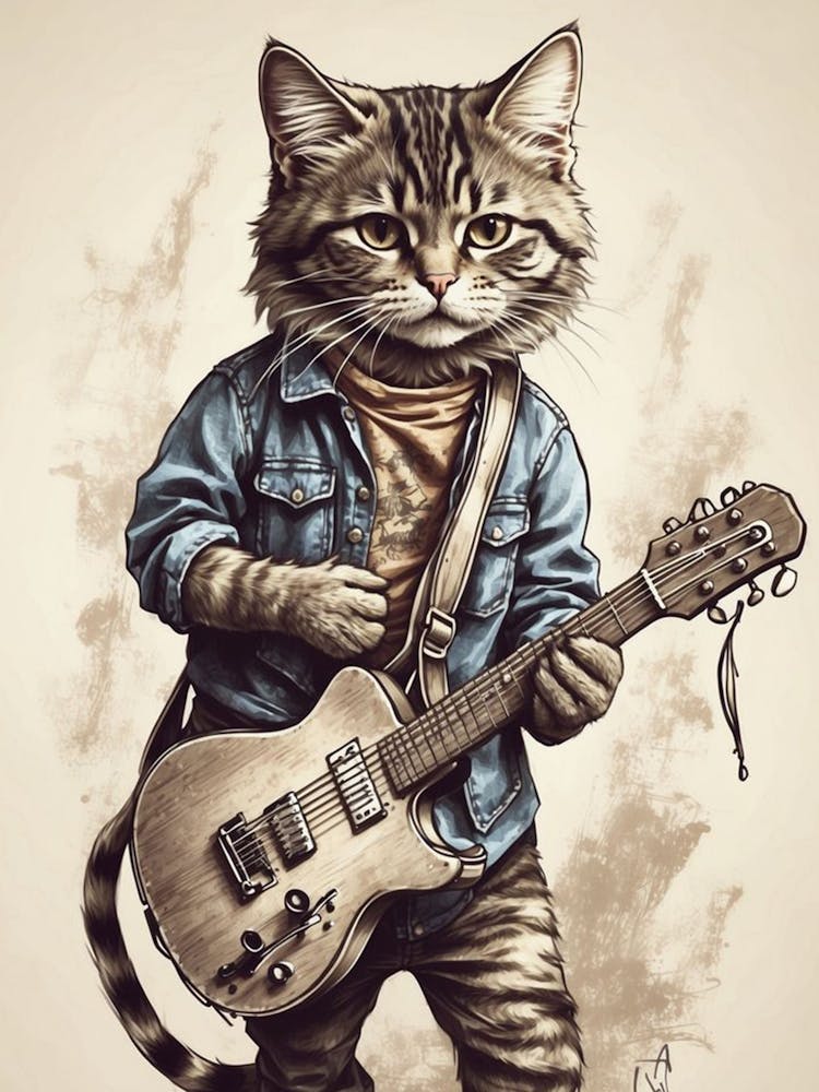 Cat Playing Guitar