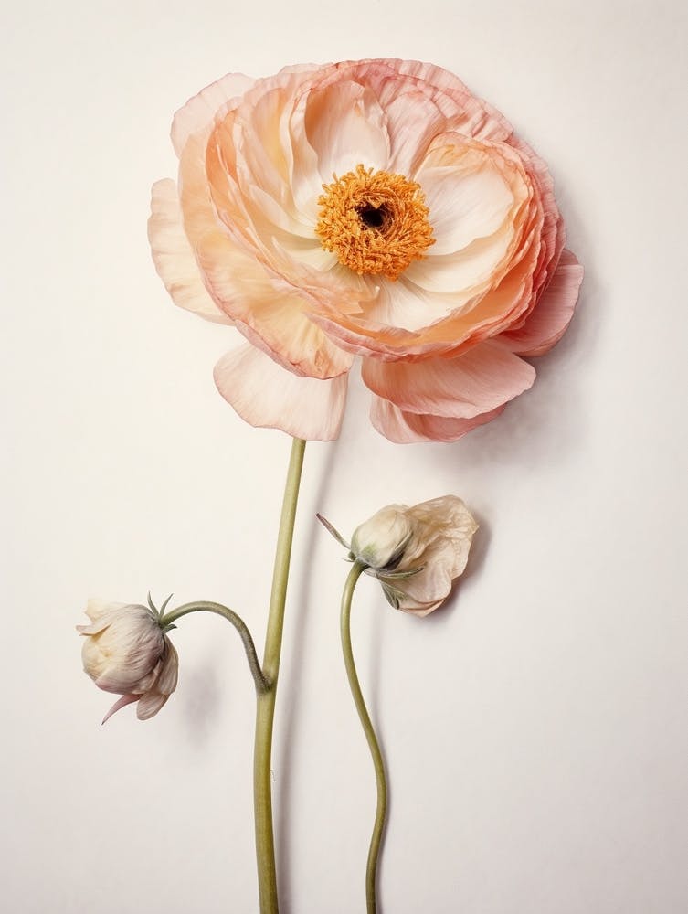 Pressed Flower Botanical Art Ranunculus 3